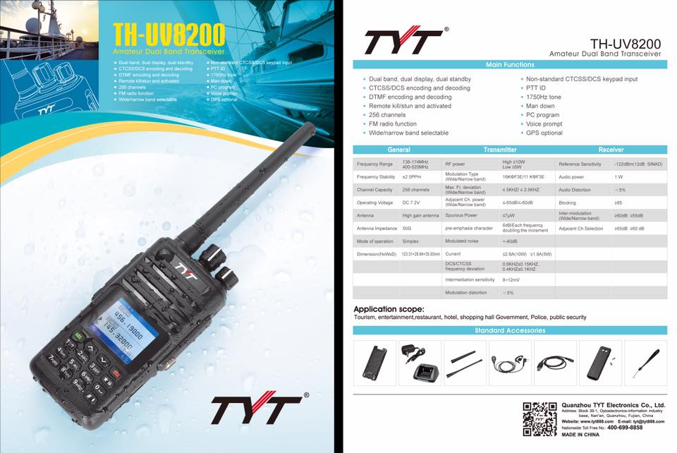 TYT Announced TH-UV8200 Analog HT