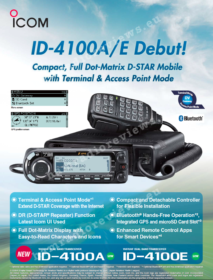 Icom Announced ID-4100 DStar Mobile Radio