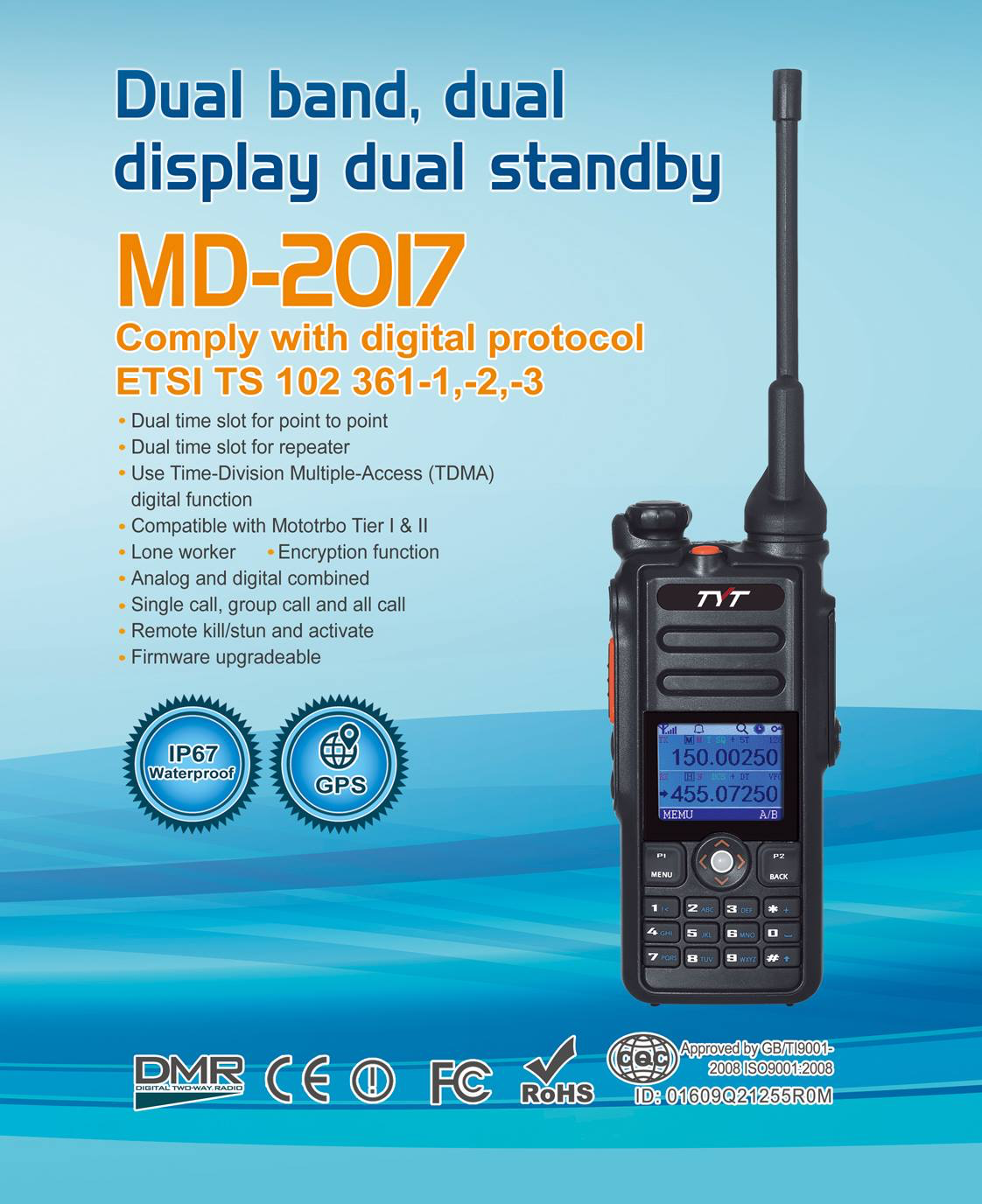 TYT MD-2017 Dual Band DMR First Image